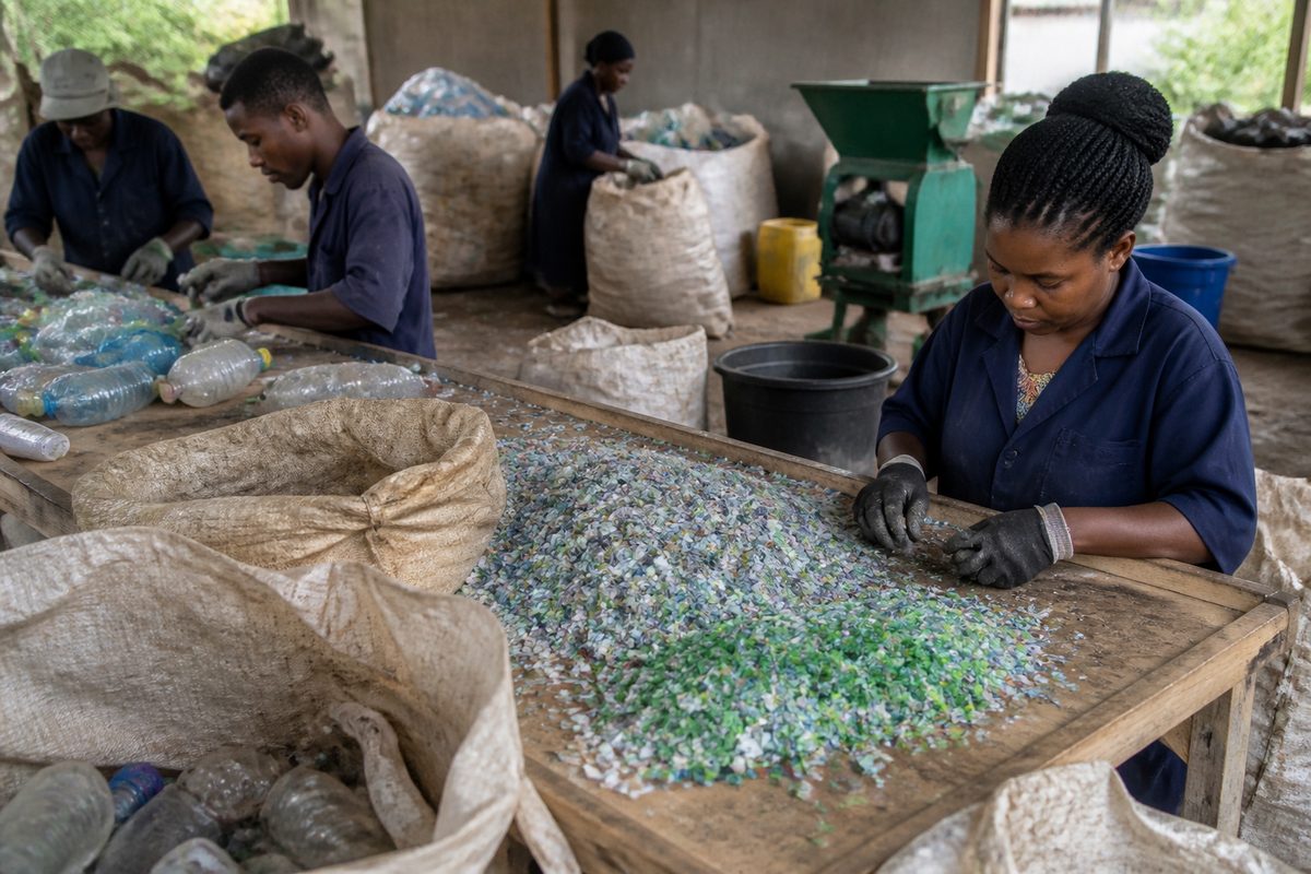 Plastic recovery cooperative with equipment for community level use