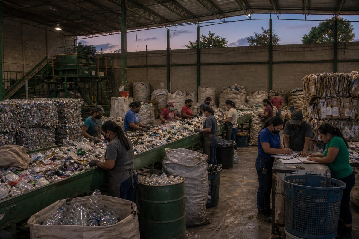 Materials recovery center shown at a neighborhood service center