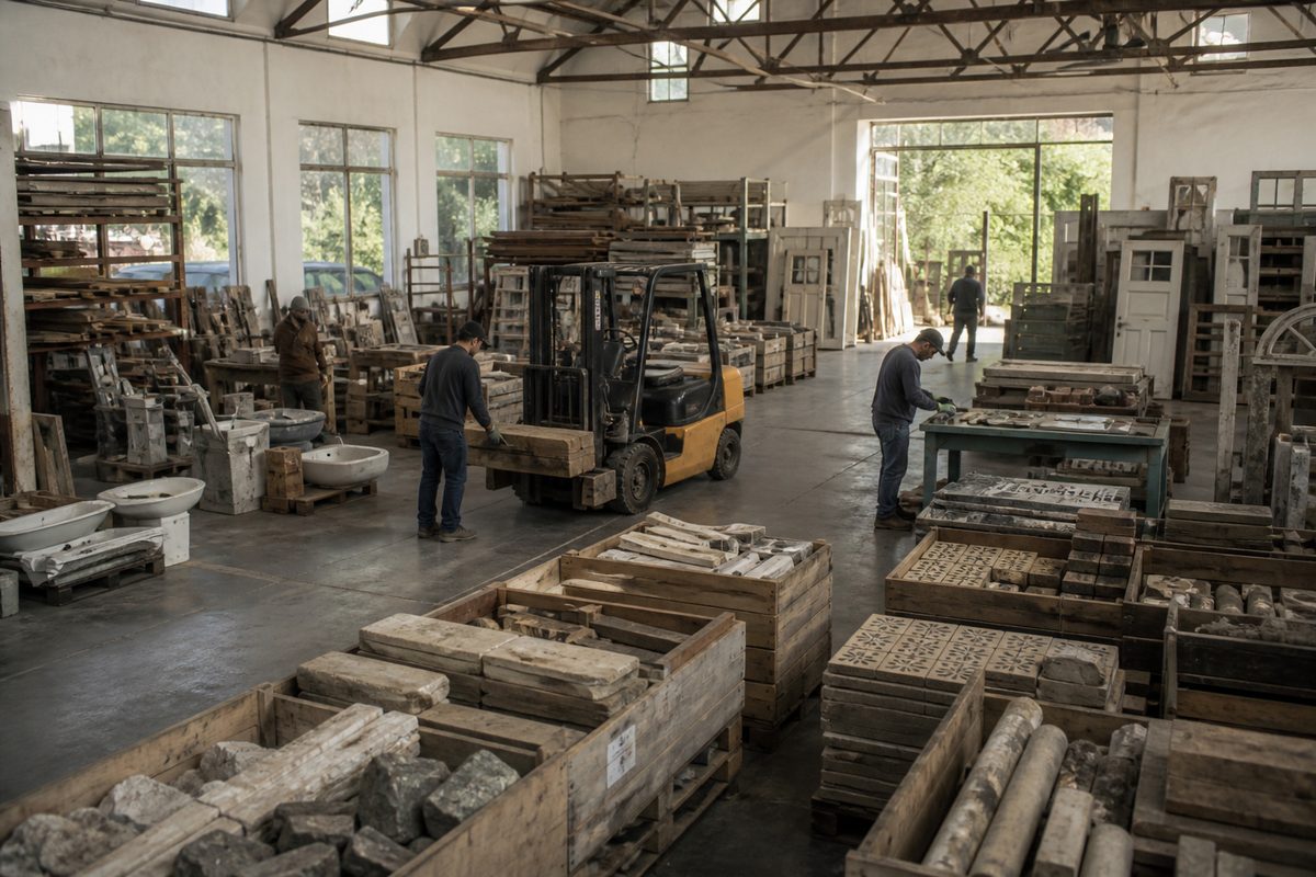 Circular construction yard shown at a cooperative worksite in Georgia