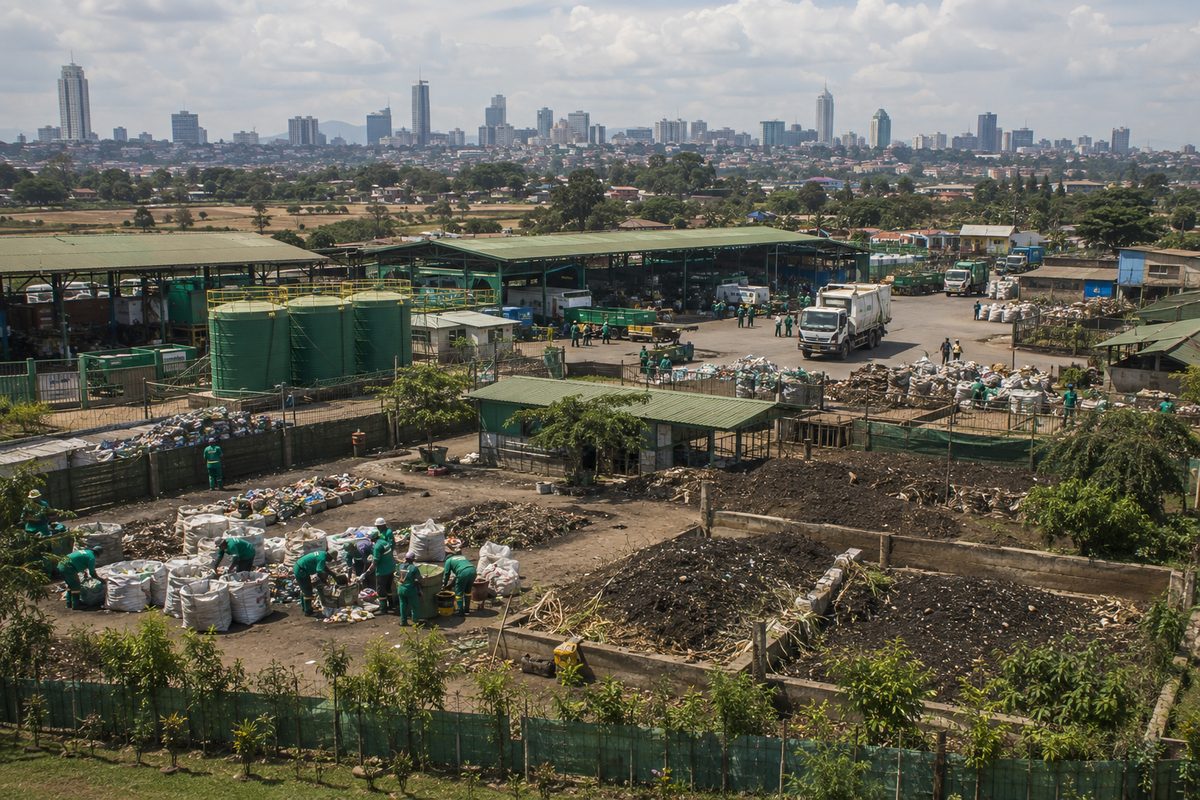 Zero waste city system shown across community facilities and public systems