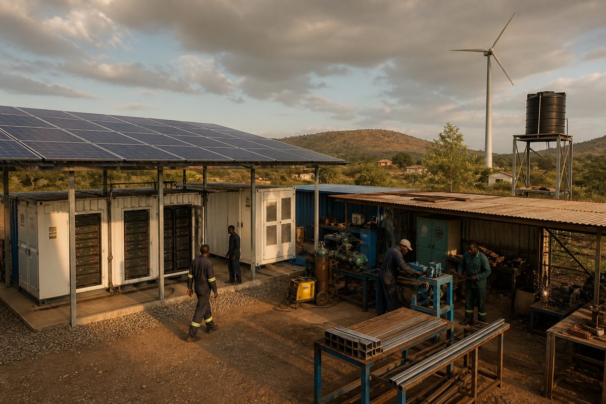 Workshop microgrid with shared infrastructure for community delivery
