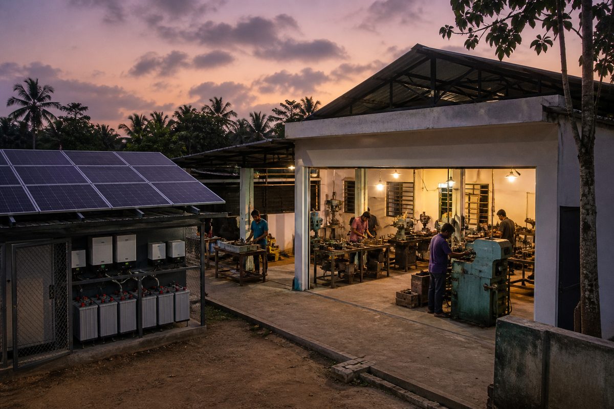 Workshop microgrid arranged inside a regional operations center