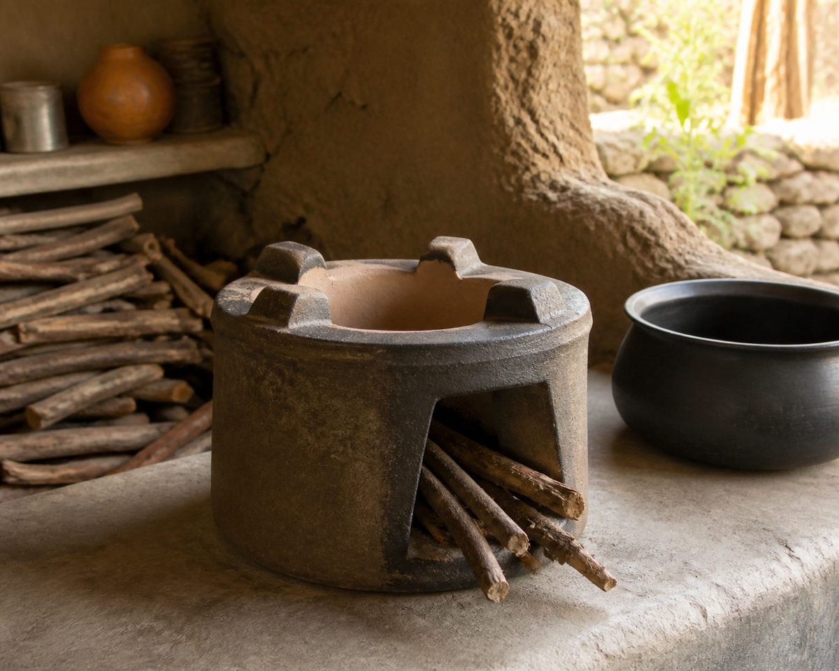 Efficient cookstove arranged with practical materials in Ethiopia