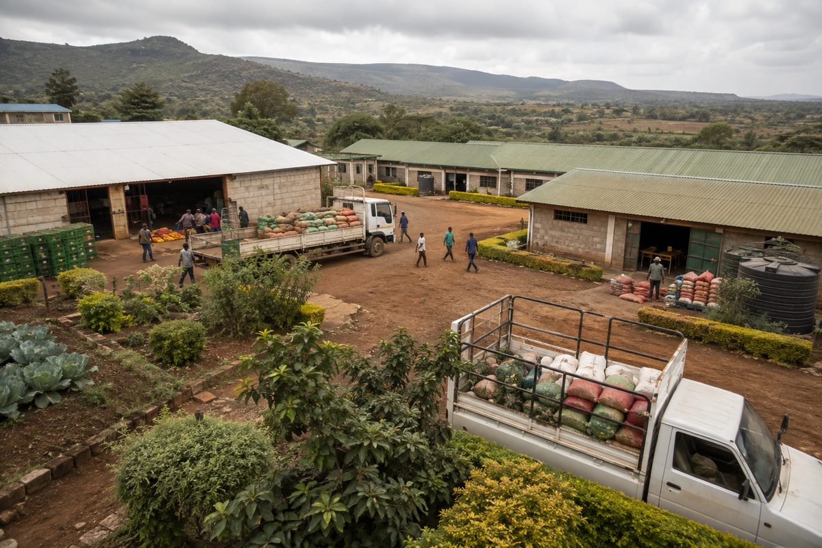 Regional food security network arranged inside a regional operations center
