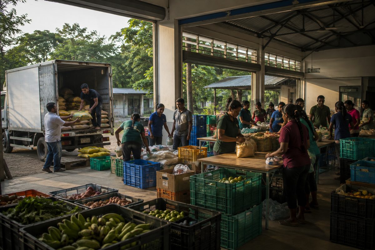 Regional food security network with facilities for coordinated local support