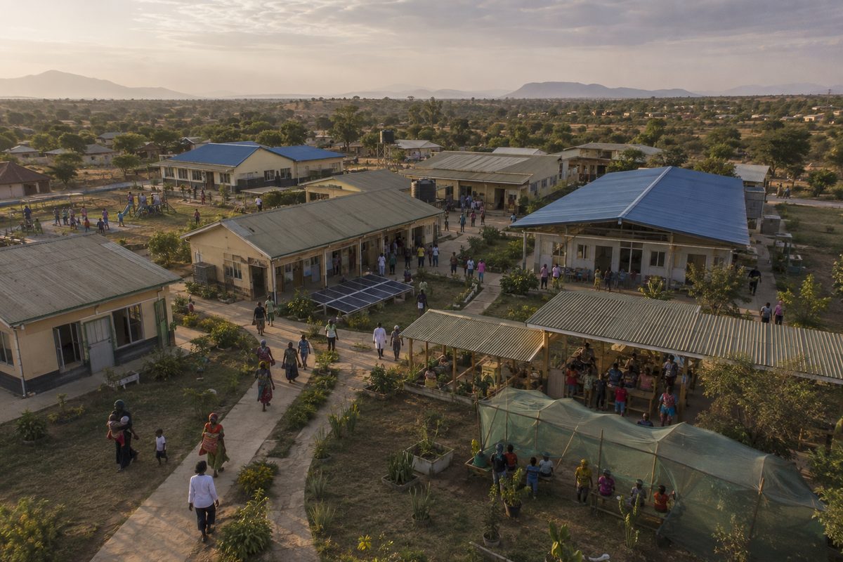Integrated care campus shown at a large public service facility