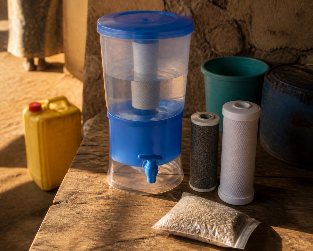 Mobility aid repair shown in a household setting in Tanzania