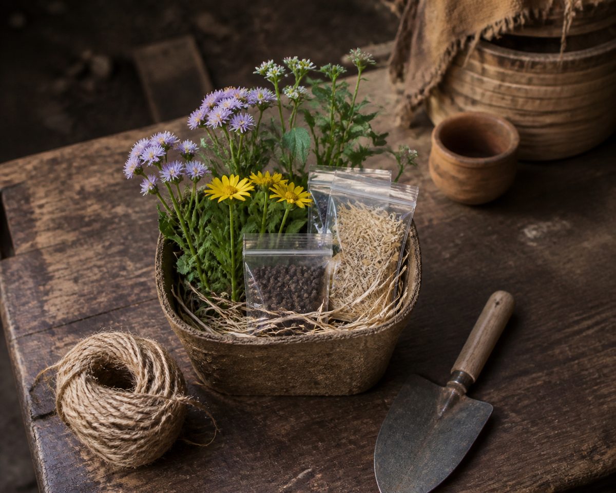 Pollinator garden kit shown as a single practical object in Ethiopia
