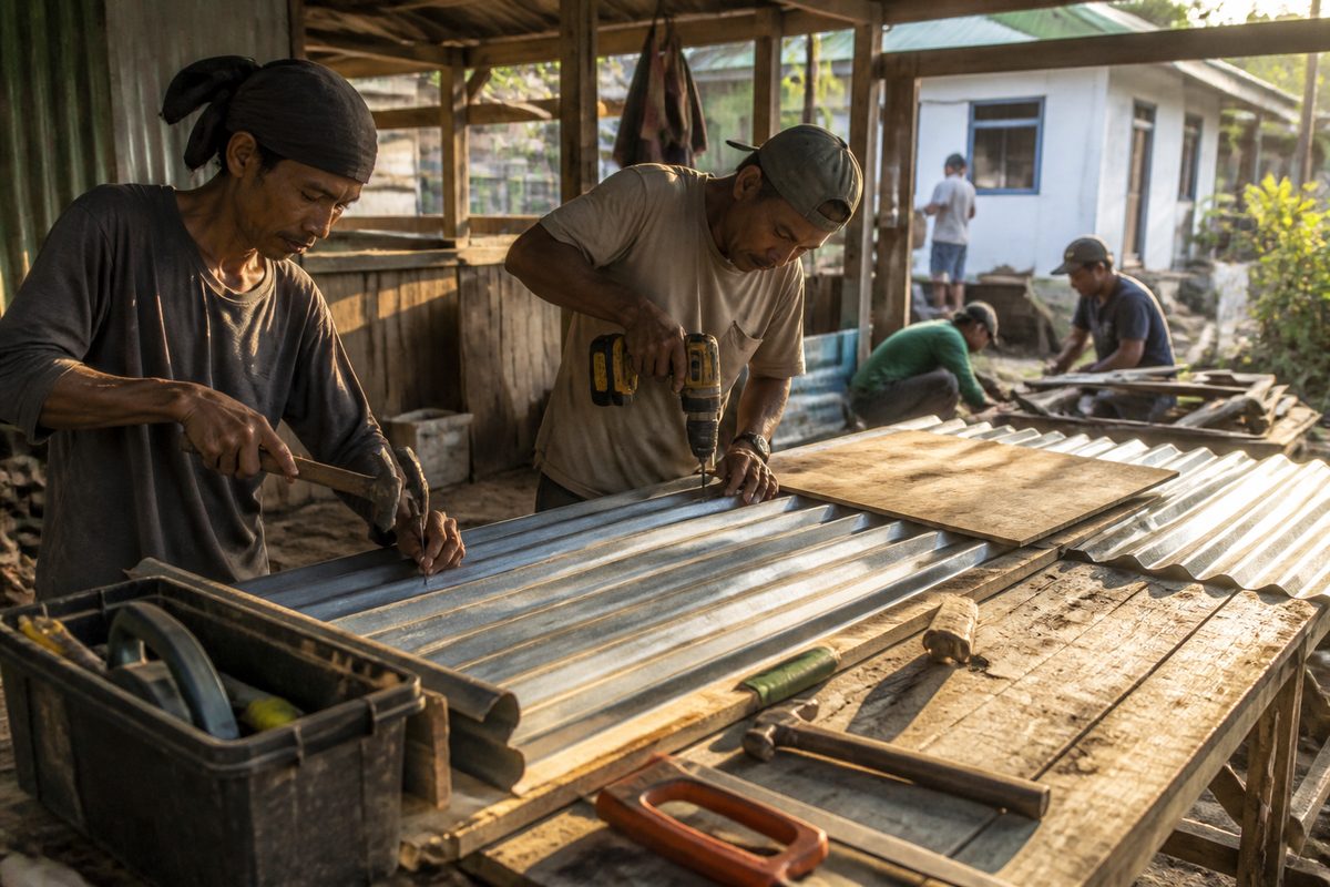 Community housing repair fund arranged at a practical service counter in the Philippines