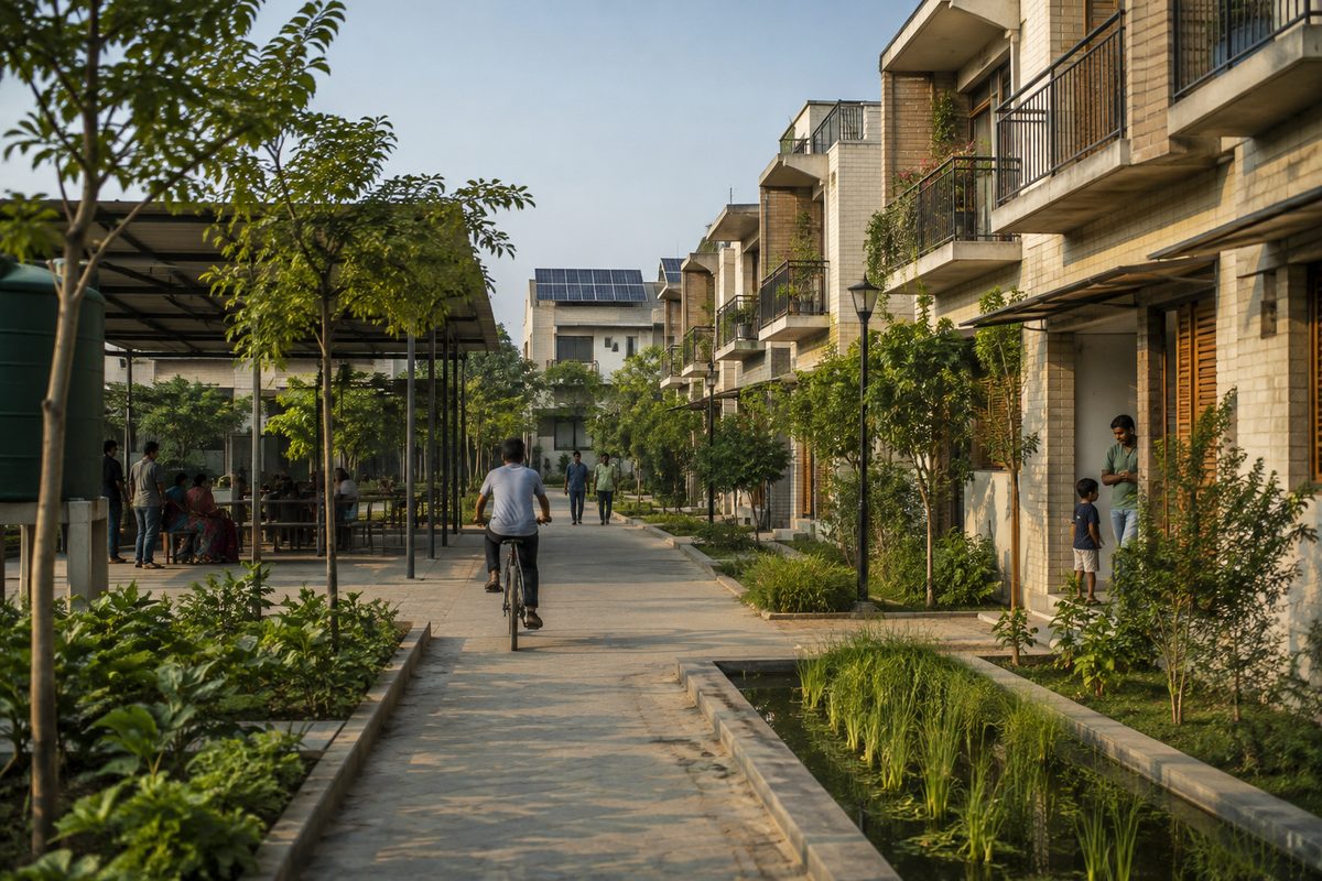 Low carbon neighborhood build shown at a neighborhood service center