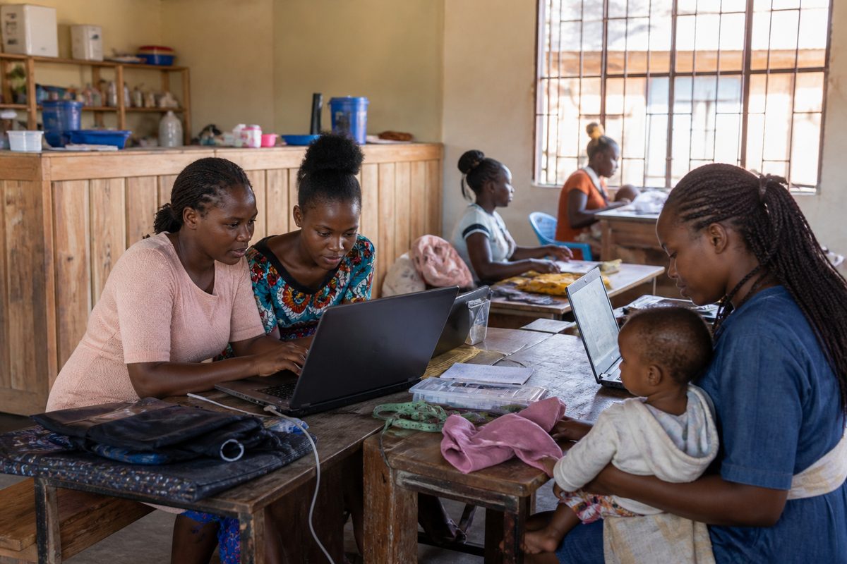Women led skills cohort shown at a local shop in Kenya
