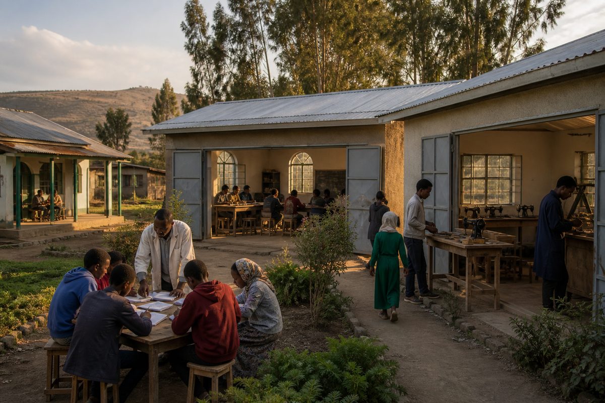 Community learning studio with facilities for coordinated local support