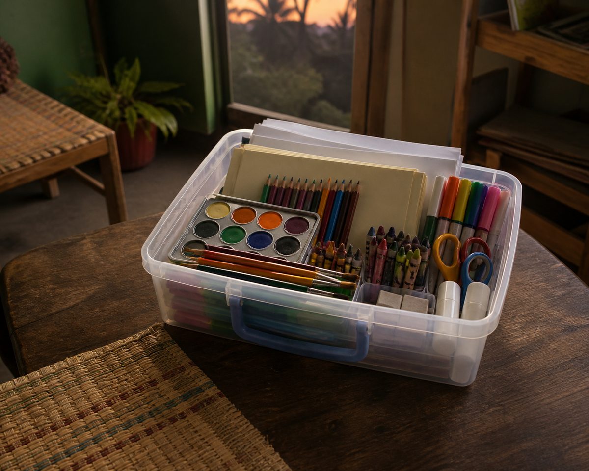 School art supply set shown as a single practical object in the Philippines