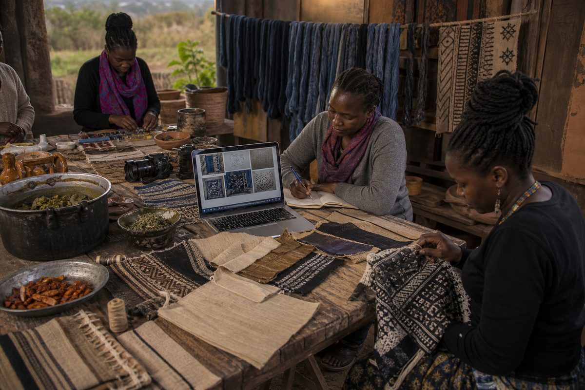 Heritage textile collection shown inside a working local workshop