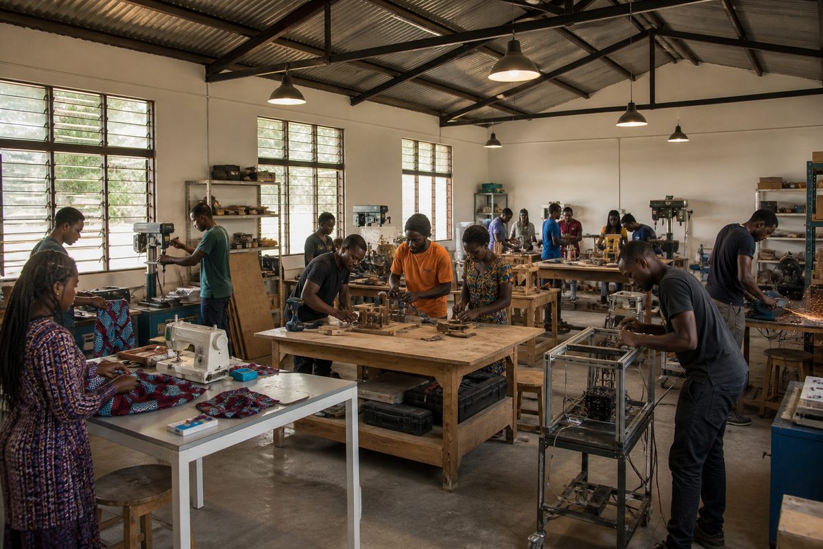 Community maker studio with shared infrastructure for community delivery