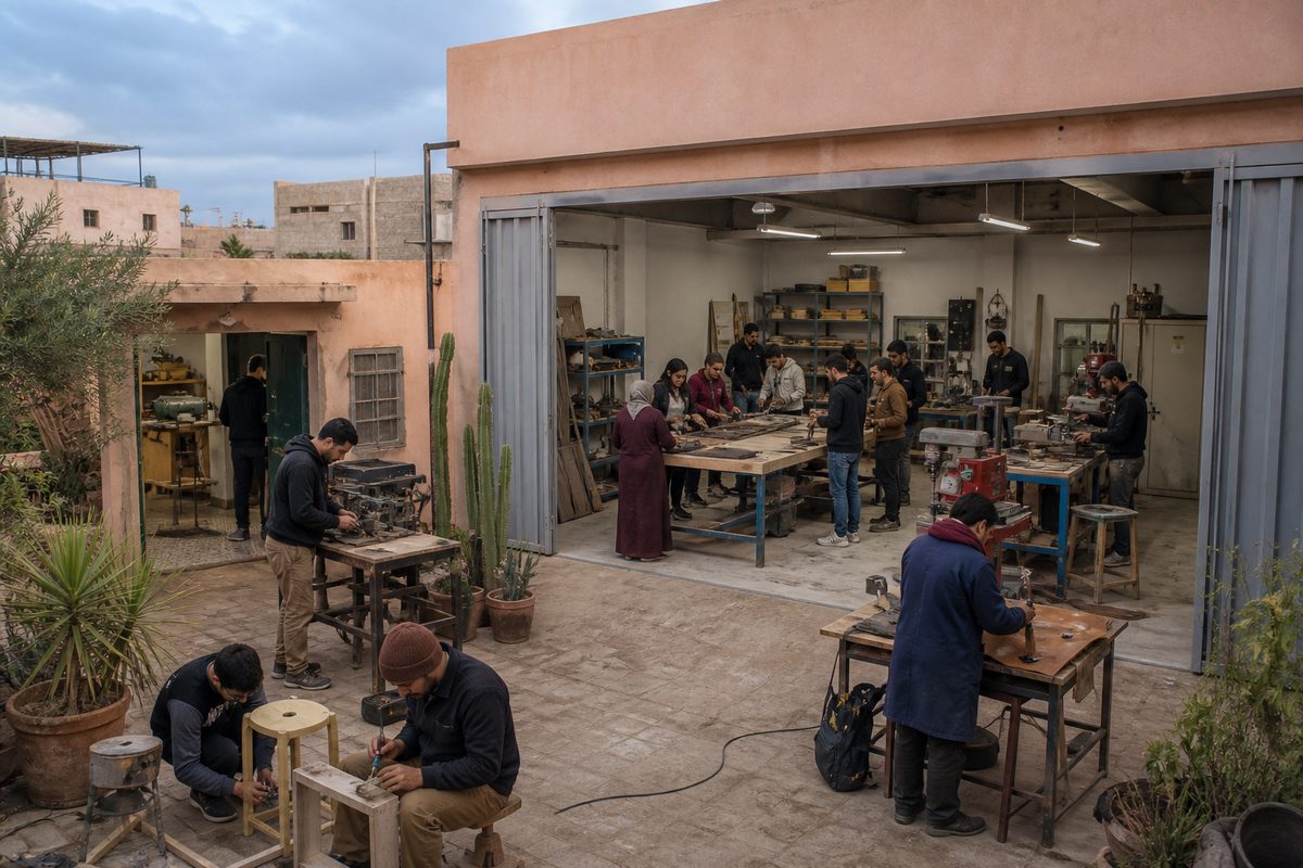 Community maker studio arranged inside a local operations room