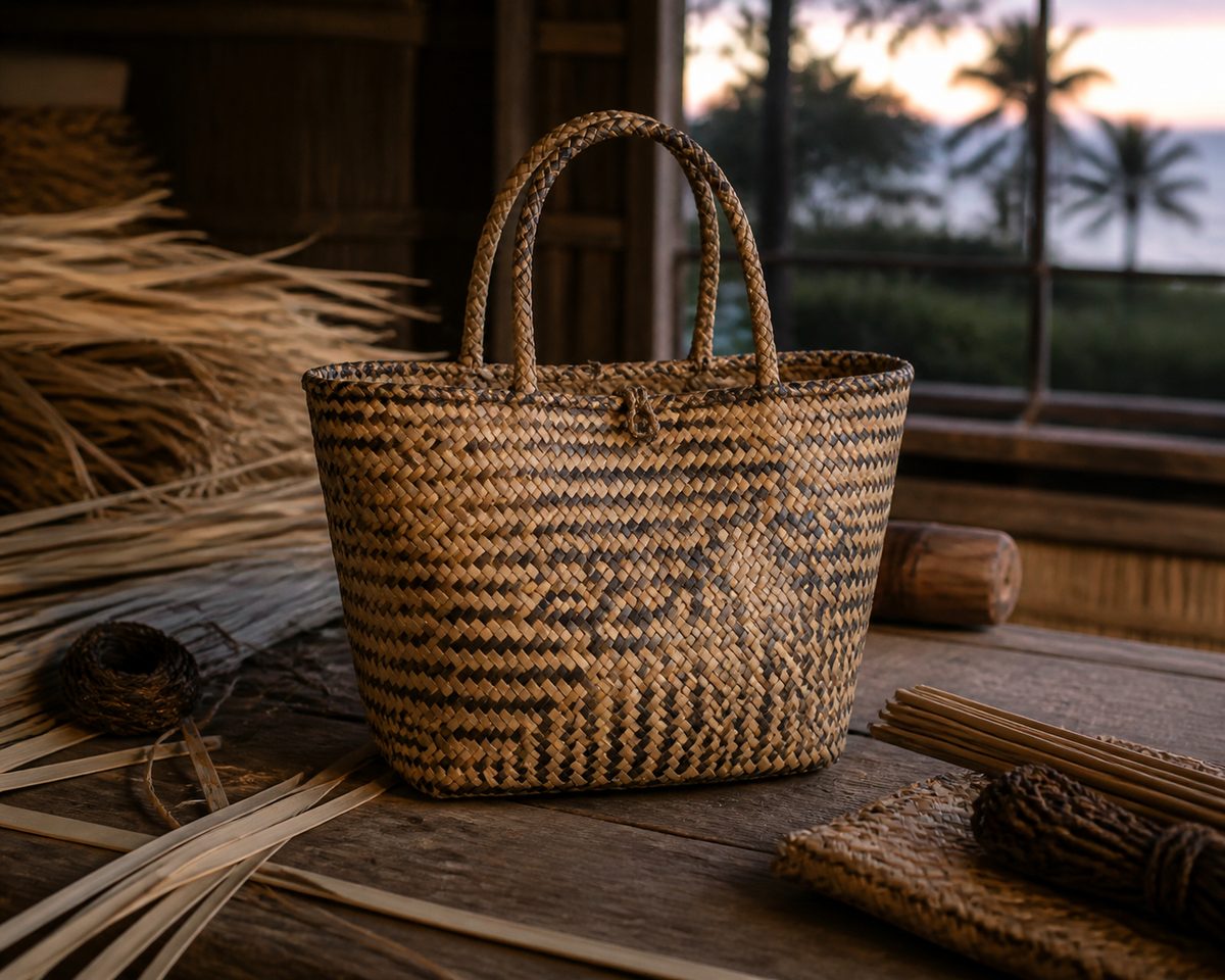 Woven market tote shown as a single practical object in the Philippines
