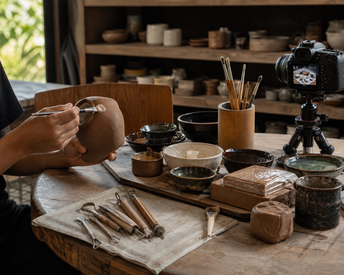 Studio materials bundle shown at a local shop in Indonesia