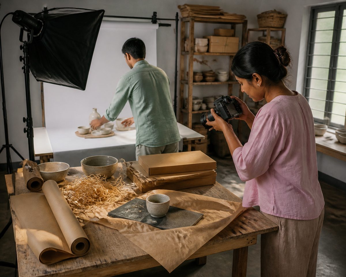 Studio materials bundle shown at a local shop in India