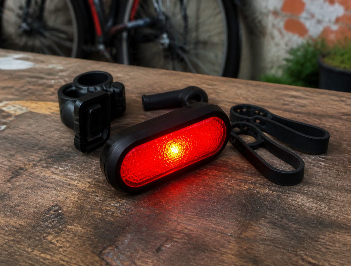 Bicycle safety light shown in a household setting in Mexico
