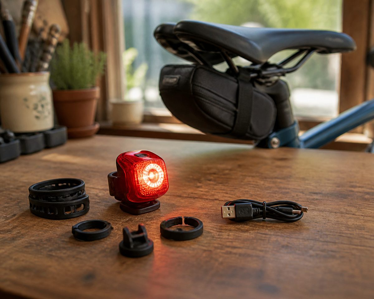 Bicycle safety light arranged with practical materials in Georgia