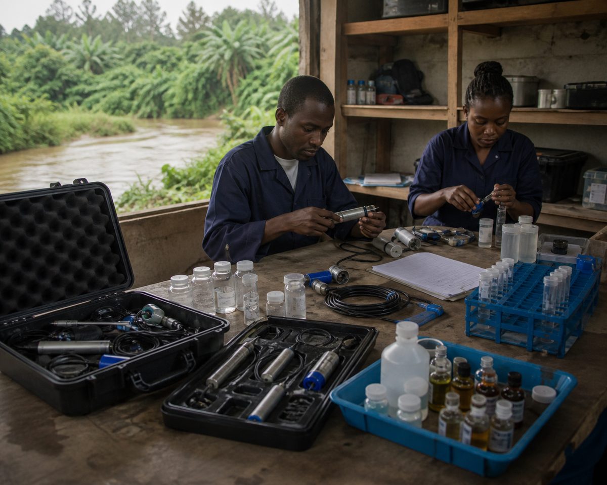 River monitoring kit with equipment for community level use