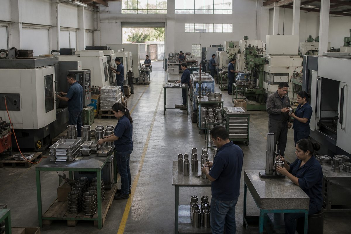 Local manufacturing line shown at a village service point in Mexico