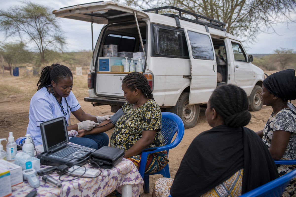 Mobile maternal health unit with equipment for community level use