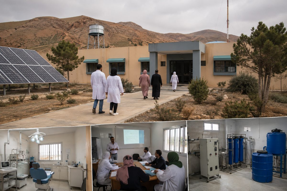 District clinic upgrade shown at a cooperative worksite in Morocco
