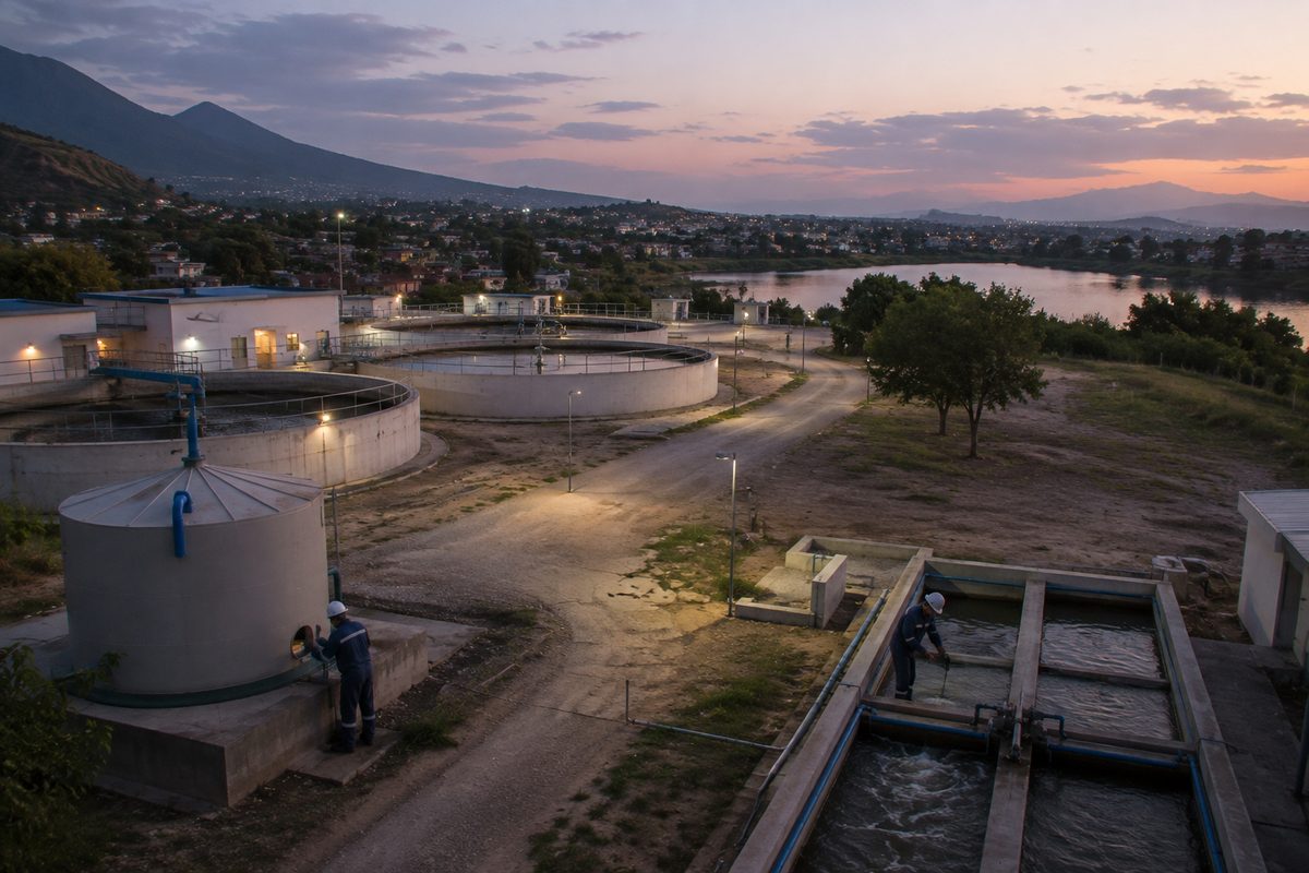 Regional sanitation program shown at a large public service facility