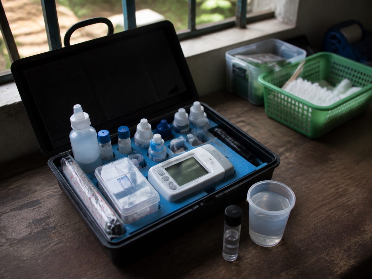 Clinic diagnostic kit arranged with practical materials in the Philippines