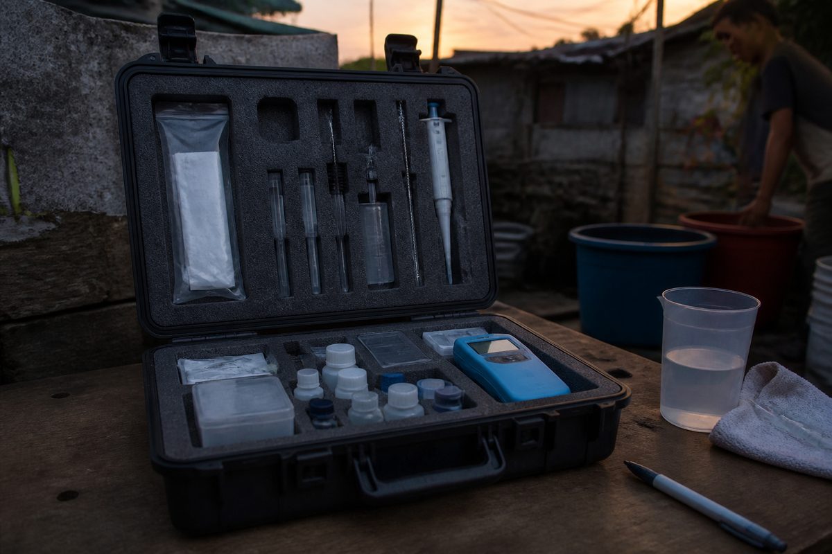 Clinic diagnostic kit arranged with practical materials in Mexico