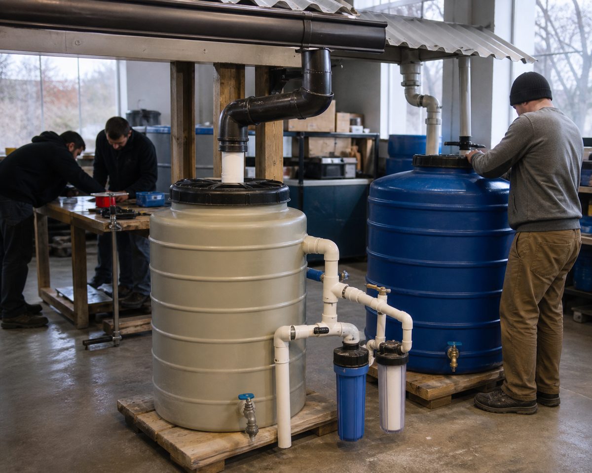 Rainwater capture system arranged for neighborhood use in Georgia